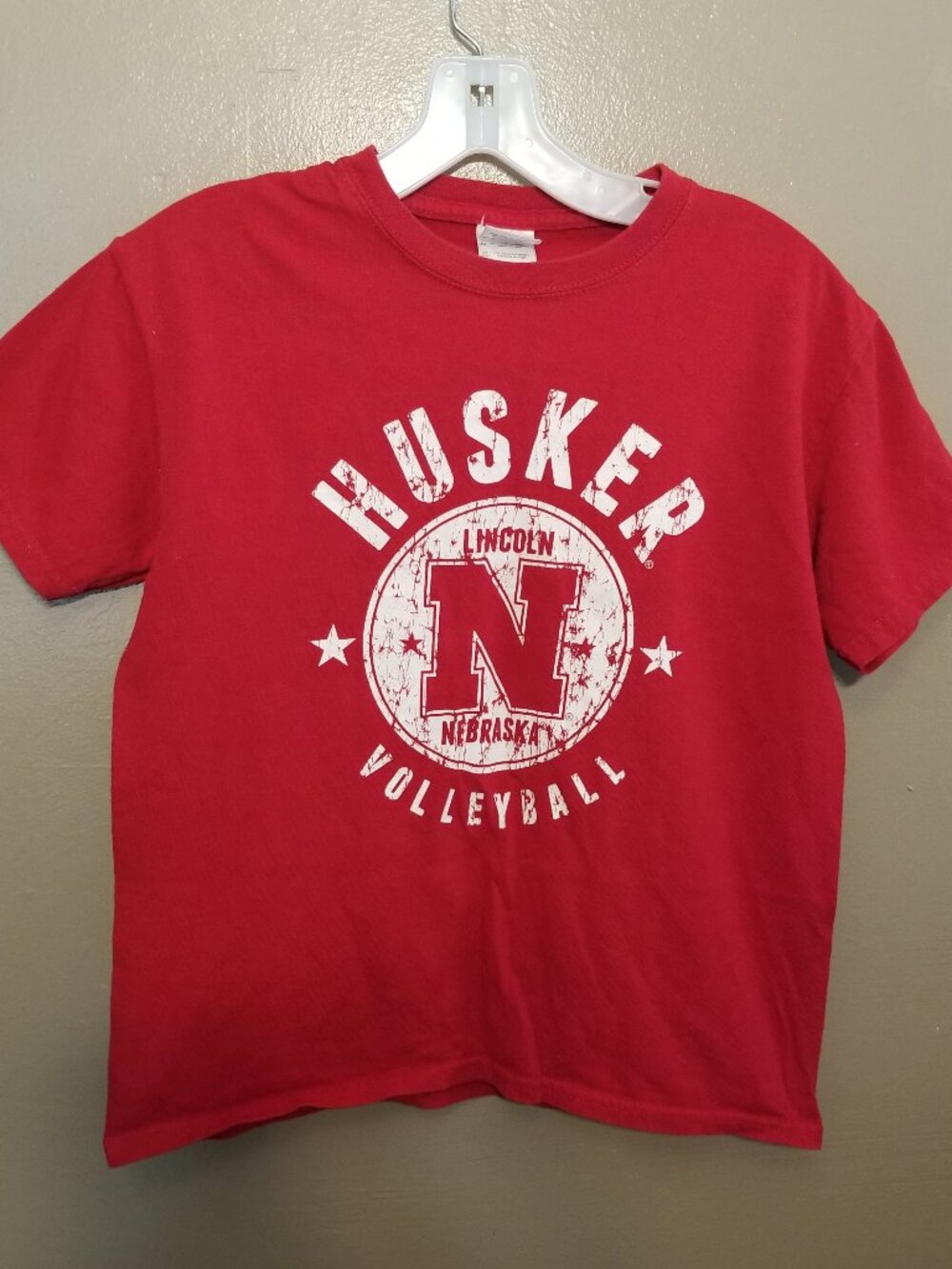 Nebraska Cornhusker Volleyball Youth Short Sleeve T-Shirt, Red, Medium